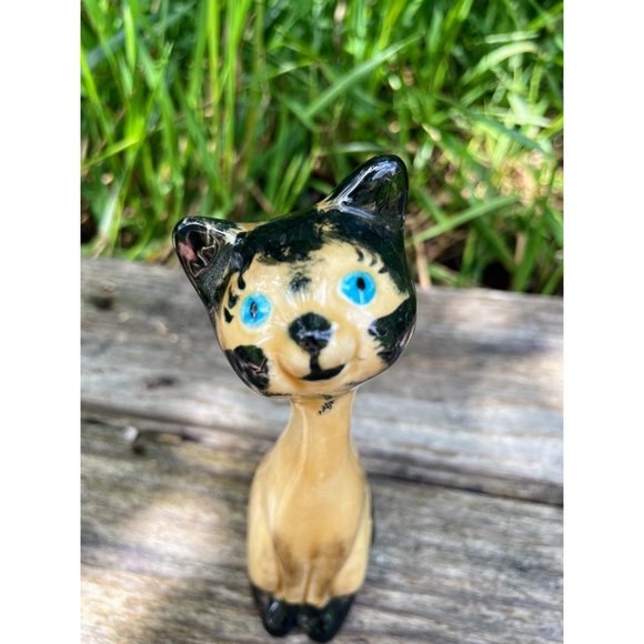 Vintage MCM Small Siamese Cat Figurine Ceramic - Picture 15 of 15